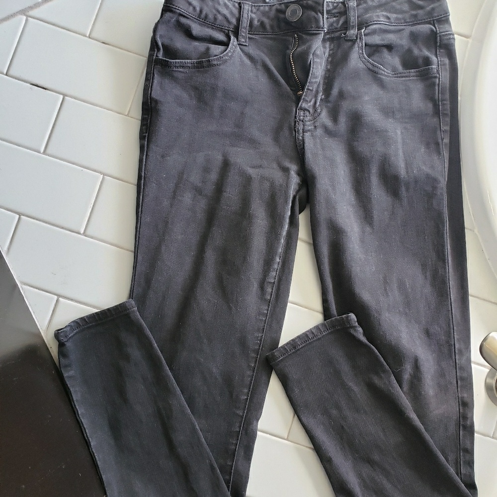 faded black high rise jeggings